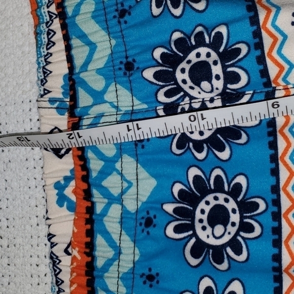 New Mix Graphic Colorful Elastic Pullon Thick Winter Orange & Teal Sz PLUS Pants - Picture 9 of 10